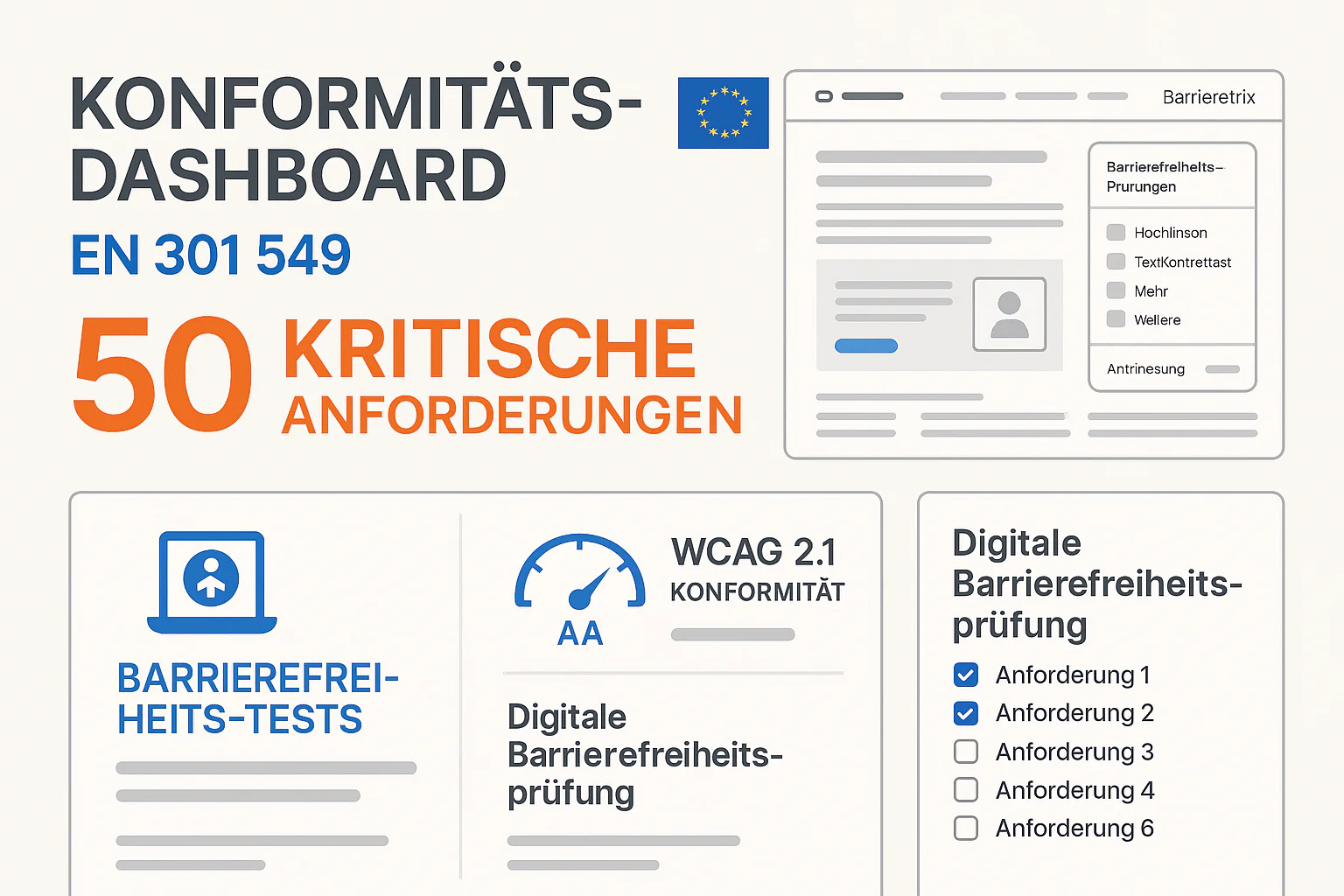 EN 301 549 für Websites: Die 50 wichtigsten Anforderungen - Kompletter Guide