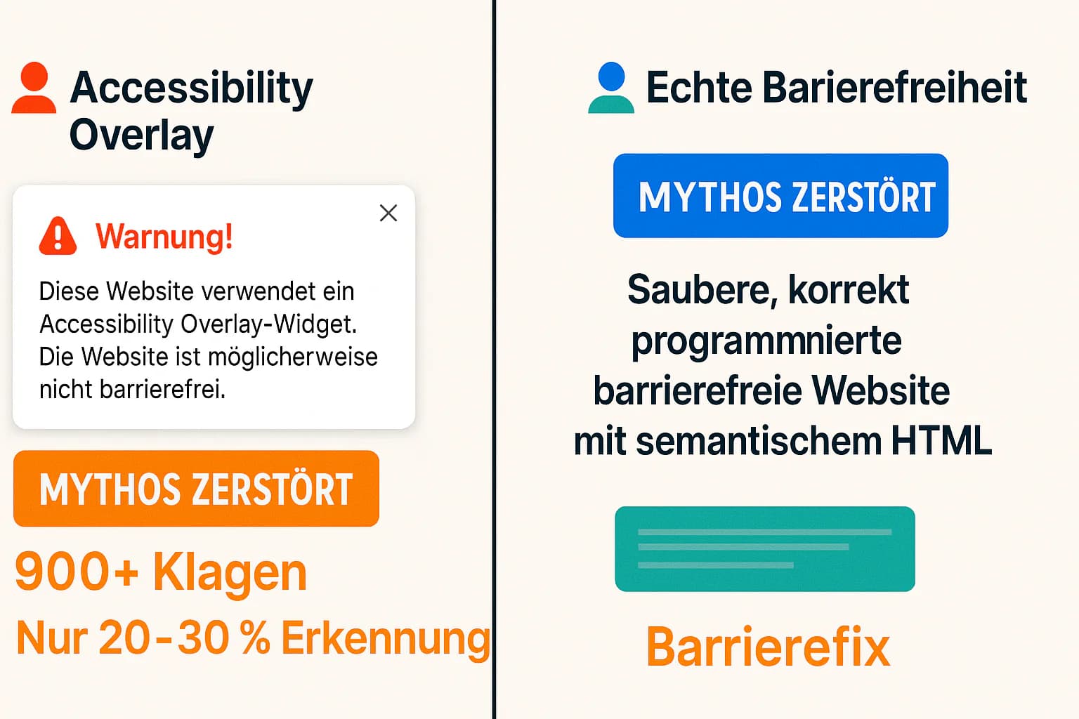 Overlay-Mythos entlarvt: Warum AccessiBe & Co. nicht helfen - Die schockierende Wahrheit